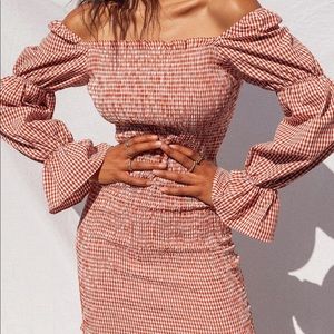 TAMSIN MINI DRESS RED/WHITE